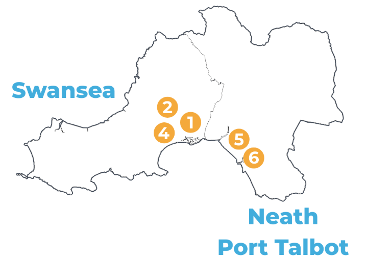 Map of Swansea and Neath Port Talbot Map of Swansea and Neath Port Talbot