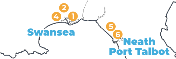 Map of Swansea and Neath Port Talbot